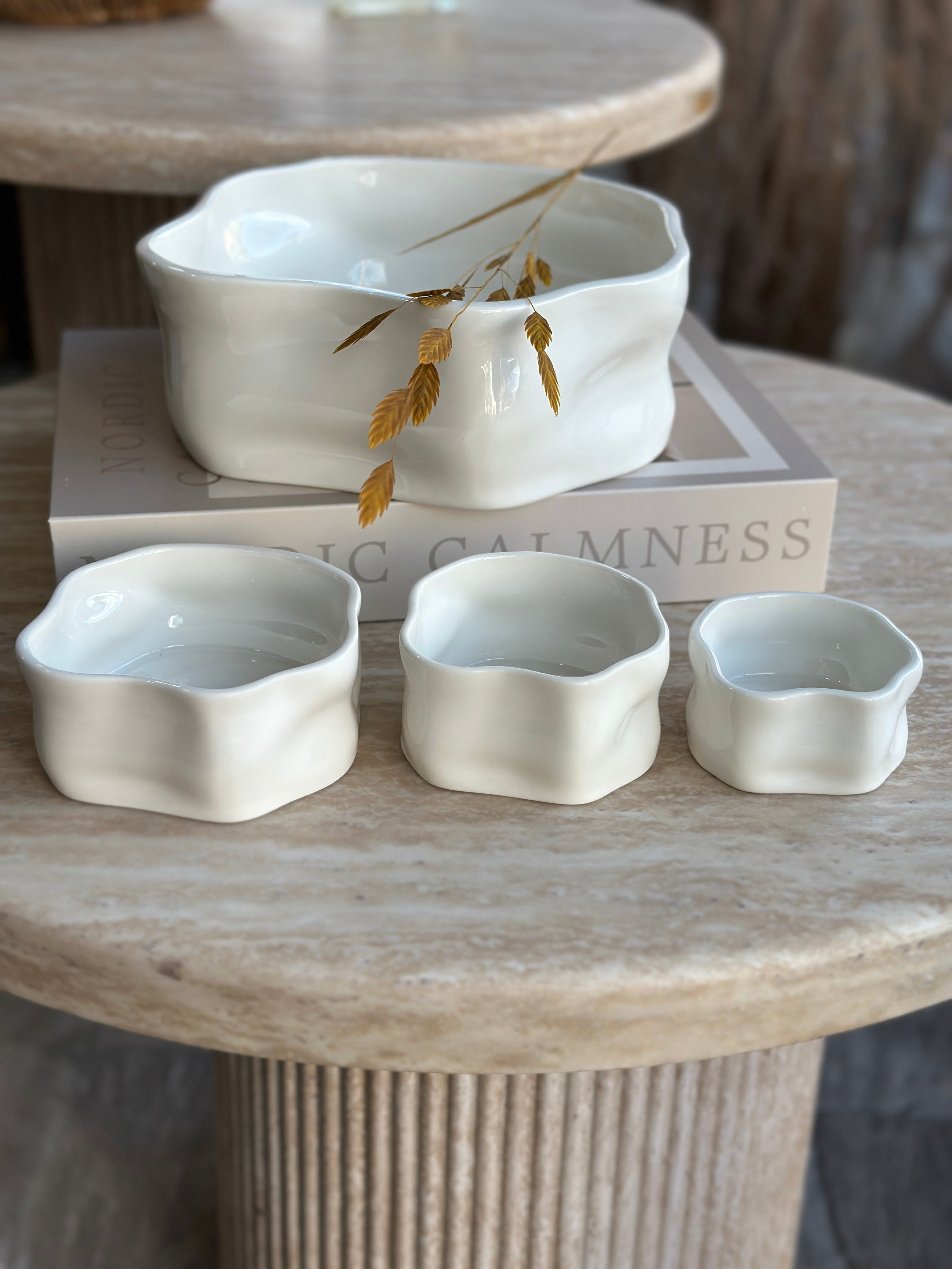 Nordic Weiß Salatschüssel -glänzend – Emirtex Home