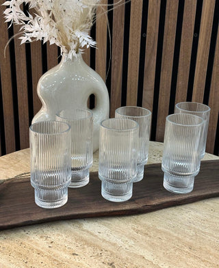 Relief Longdrinkgläser 6er Set long