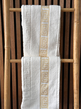 Nurpark Handtuch Weiß Gold 50x70 cm