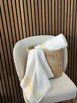 Nurpark Handtuch Weiß Gold 50x70 cm