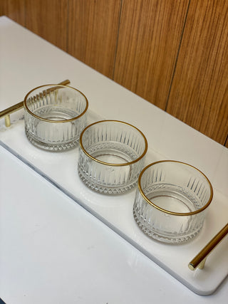 Pasabahce Elysia Glasschälchen Gold umrandet 235 ml