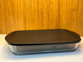 Pasabahce Borcam Auflaufform Rechteckig mit Deckel in schwarz 3,8 L