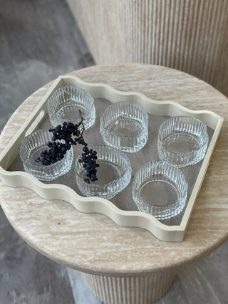 Wave lines 6er Glas Schälchen