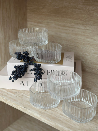 Wave lines 6er Glas Schälchen