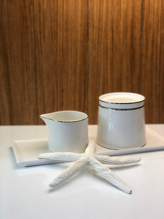 Lunel Silber Milchgießer & Zuckerdose mit Deckel