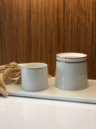 Lunel Gold Milchgießer & Zuckerdose mit Deckel