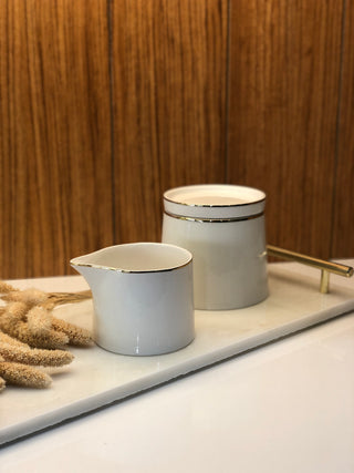 Lunel Gold Milchgießer & Zuckerdose mit Deckel