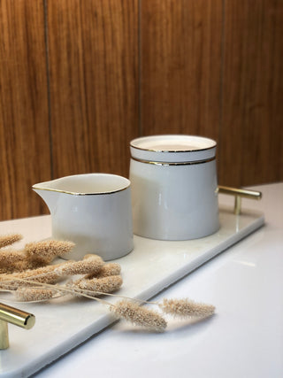 Lunel Gold Milchgießer & Zuckerdose mit Deckel