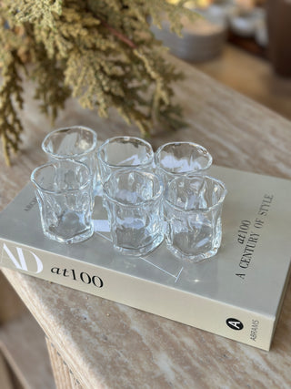 Wave Shot Glas 6er Set - Wassergläser für Mokka