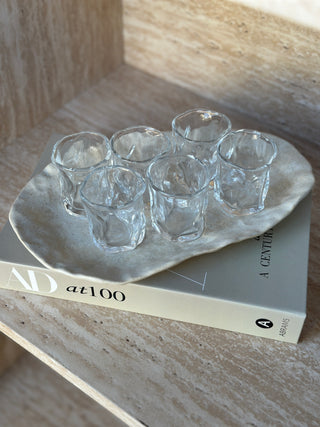 Wave Shot Glas 6er Set - Wassergläser für Mokka