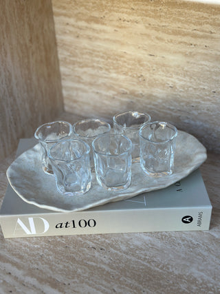 Wave Shot Glas 6er Set - Wassergläser für Mokka