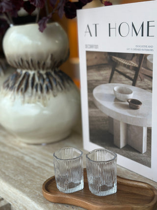 Wave Lines Shot Glas 6er Set - Wassergläser für Mokka