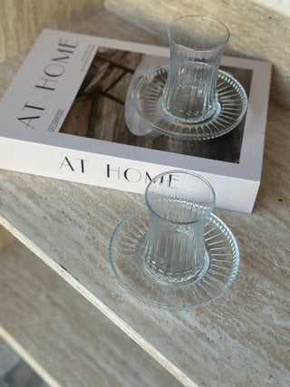 Pasabahce Elysia 6er Teegläser Set mit Unterteller