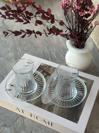 Pasabahce Elysia 6er Teegläser Set mit Unterteller