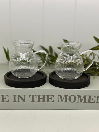 Ava Relief 6er Teegläser mit Henkel