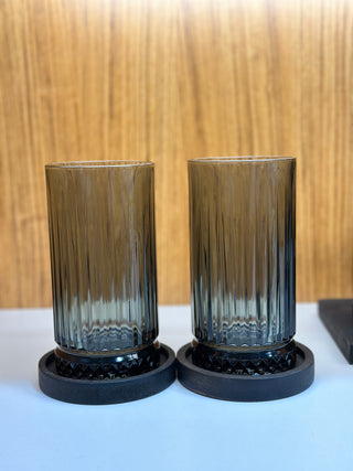 Pasabahce Elysia Grau 4 er Longdrink Gläser Wassergläser Grey