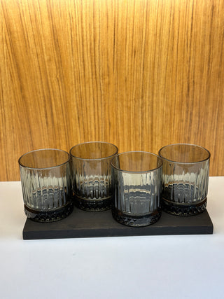 Pasabahce Elysia Grau 4 er Wassergläser 355 ml Smoked