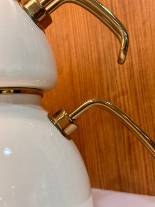 Karaca Retro Emaille-Creme-Teekanne