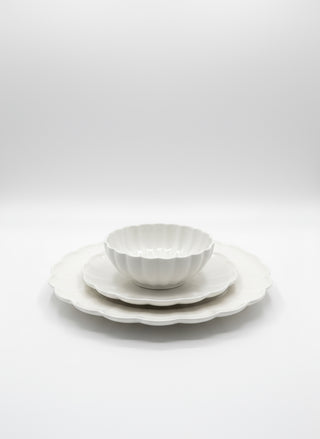 Lotus Weiß Geschirrset 24 teilig