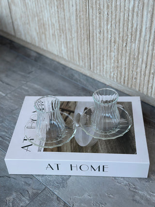 Luana Relief Tea Glasses Set, 12 pieces