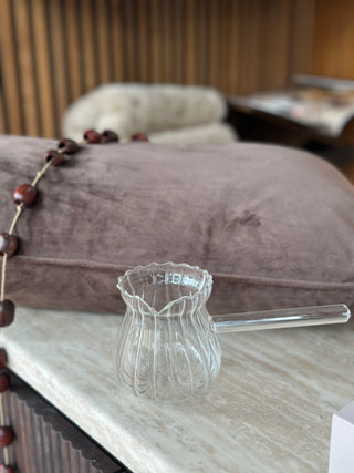 Luana Stripe Mokkakännchen aus Glas 400 ml
