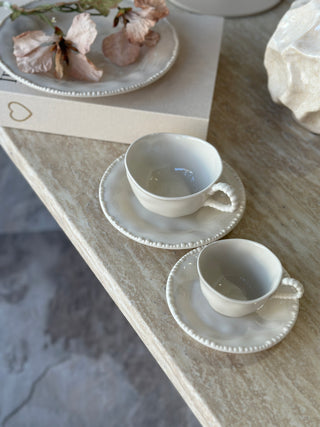 Pearls 6-Piece White Coffee Cup Set