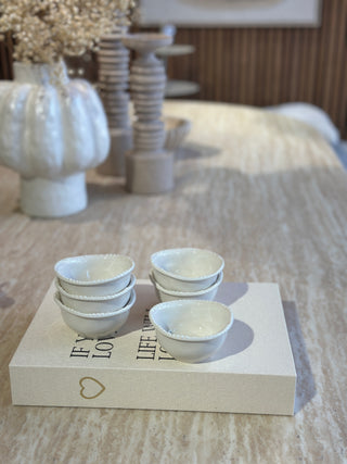 Pearls 6er Dip- Schälchen Set Beige