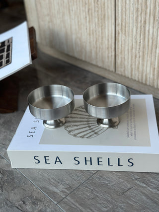 Aura 2-piece dessert bowl set on foot, 200ml | matte