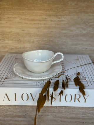 Pearls 6er Kaffeetassen Set weiss