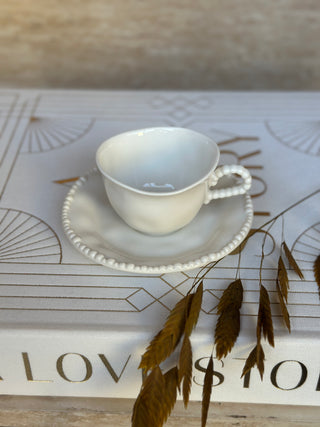 Pearls 6er Mokkatassen Set weiss