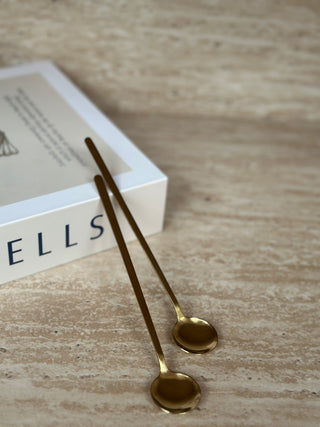 6er Longdrinklöffel gold 17cm