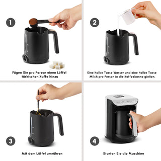 Karaca Hatir Köz Milky türkische Kaffeekocher Weiß