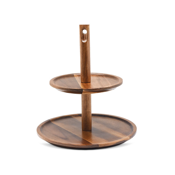 Servier-Etagere aus Akazienholz 25×27 cm