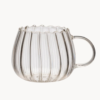 2er Riffle Cup Pumpkin Tasse mit Henkel Borosilikatglas 400ml