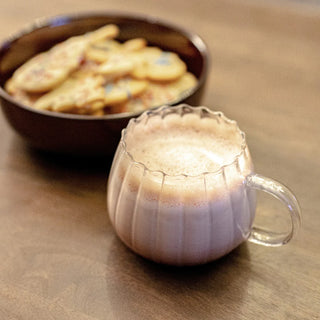 2er Riffle Cup Pumpkin Tasse mit Henkel Borosilikatglas 400ml