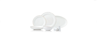 Muret Gold 27 tlg. Geschirrset für 6 Personen Gold umrandet