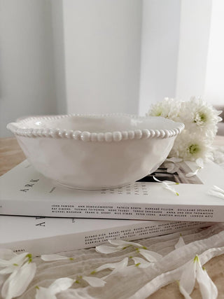 Pearly Weiss Salatschüssel 22cm – Emirtex Home