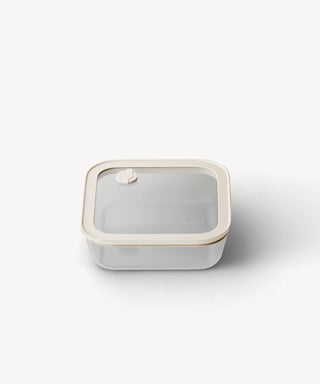 Glas Frischhaltedose Beige 600ml Transparent Quadratisch