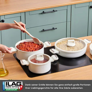 Karaca Swiss Crystal Ceramica Valenti Kochgeschirr-Set, 7 Teilig, Induktion geeignet