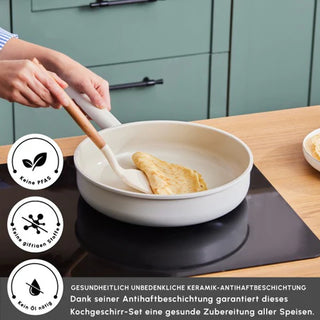 Karaca Swiss Crystal Ceramica Valenti Kochgeschirr-Set, 7 Teilig, Induktion geeignet