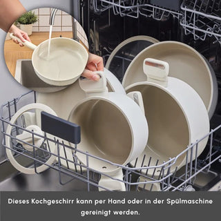 Karaca Swiss Crystal Ceramica Valenti Kochgeschirr-Set, 7 Teilig, Induktion geeignet