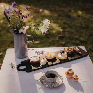 XL Servierbrett 60x15xH1,5cm Rural dunkles Holz Chop