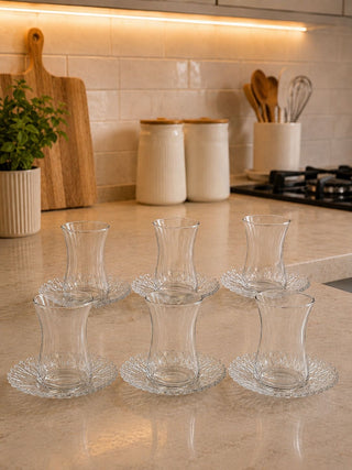 Pasabahce Heybeli Premium Teeset für 6 Personen – 12-teilig – 170 ml