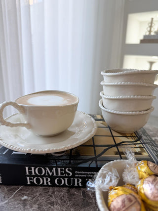 Pearls 6er Kaffeetassen Set Beige