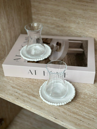 Pearly Weiss 6er Teeuntersetzer