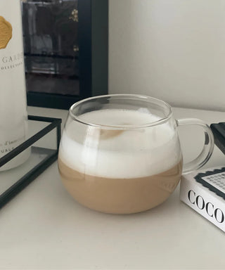 2er Pumpkin Glas klar mit Henkel Borosilikatglas 400ml