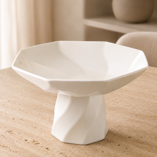 Obstschale Beige auf Fuß 26,5cm