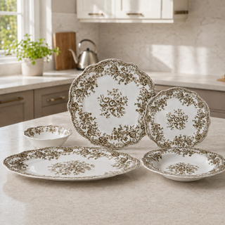 Vintage Brown Teller - Set 25-Teilig
