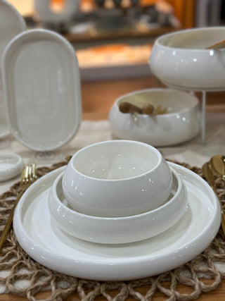 Bondy Geschirrset für 6 Personen 18 tlg mit tiefe Teller weiss v2