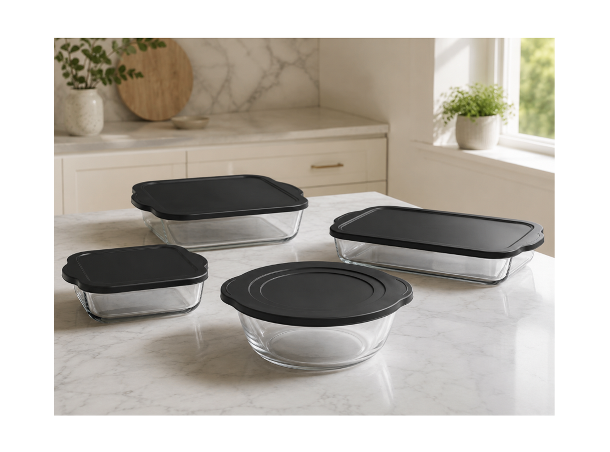 Paşabahçe Borcam Fırın Kabı Komple Set Siyah – 4 Parça